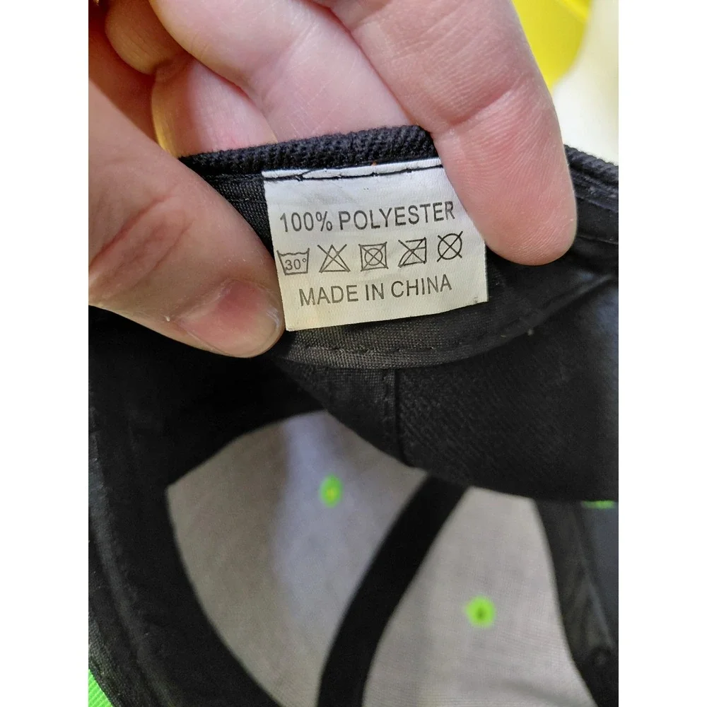 Jelly Time Kids Black Neon Green Snapback Baseball‎ Cap Hat